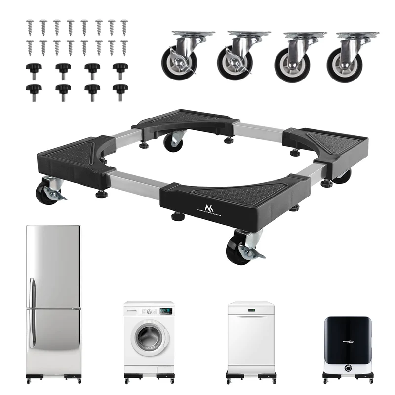 Supporto mobile per lavatrice Maclean, con rotelle, larghezza 700-900 mm, universale, fino a 200 kg, MC-119 B
