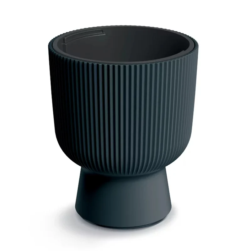 Prosperplast Milly vaso da fiori di design Design moderno a cilindro con inserto per piante, per uso interno ed esterno, resistente al gelo, al calore e ai raggi UV Antracite, ⌀ 390 mm