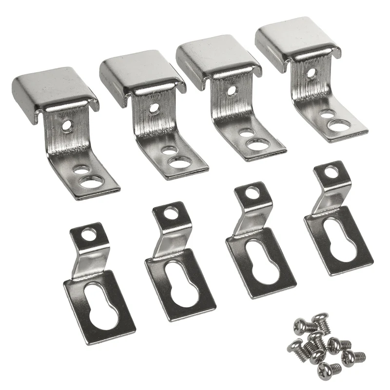 Staffa di montaggio per pannelli LED 595x595mm e 1195x295mm a soffitto / soffitto a forma di Z (4 pezzi maschio, 4 pezzi femmina, 8 pezzi viti) in acciaio al manganese MCE546