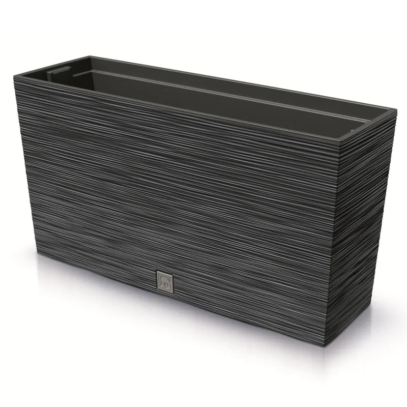 Prosperplast Furu Case Middle Planter con vaso interno Vaso per piante Fioriera uso interno ed esterno Rettangolare in plastica 77x23,5x41cm (Antracite)