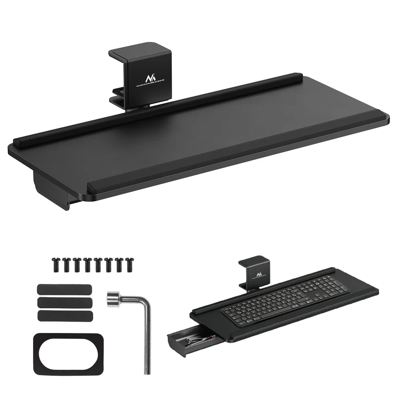 Supporto per tastiera Maclean undesk, carico massimo 5 kg, regolabile in orizzontale e verticale, nero, MC-108 B