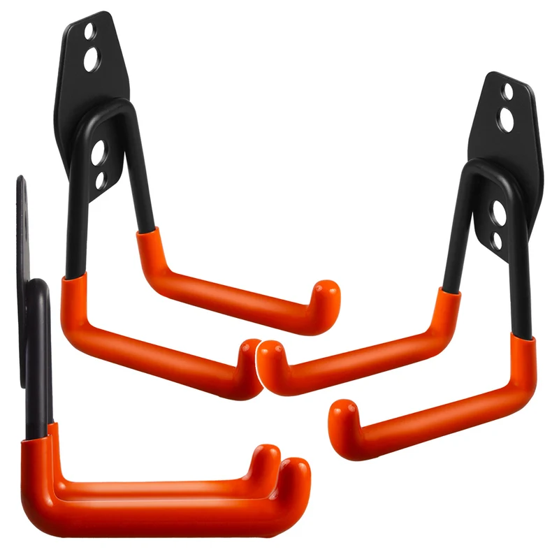 Supporto da parete per garage Maclean, per pneumatici, attrezzi da giardino, scale e tubi flessibili. In acciaio, carico massimo 70 kg, MC-442, 3 pezzi