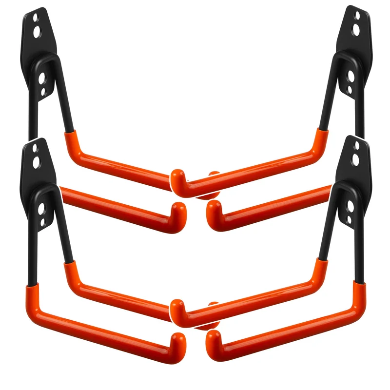 Gancio / appendioggetti da parete per garage Maclean, per pneumatici, attrezzi da giardino, scale, tubi flessibili, biciclette, carico massimo 50 kg, MC-443, 4 pezzi