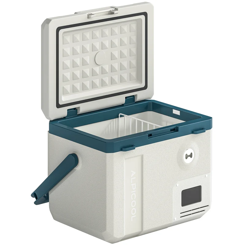 Frigorifero Portatile per Auto 47x36,7x37 cm Capacità da 19L con Compressore e Controllo App in PP Bianco