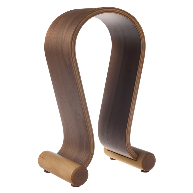 Supporto per cuffie Maclean MC-815W, in legno, color noce