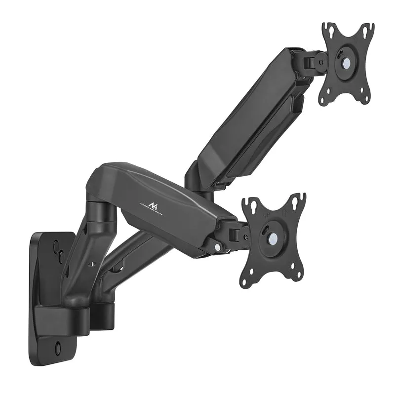 Supporto a parete per due monitor Maclean, 17-32'', 9 kg max, molla meccanica, MC-988