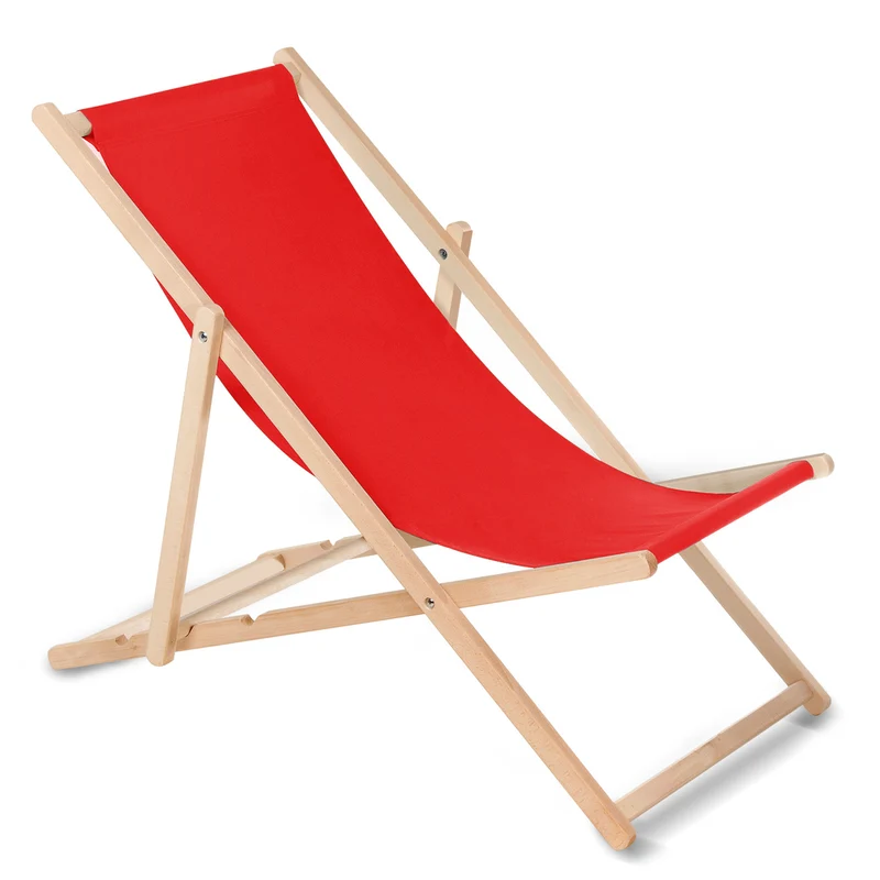 GreenBlue GB183 lettino pieghevole in faggio rosso classico