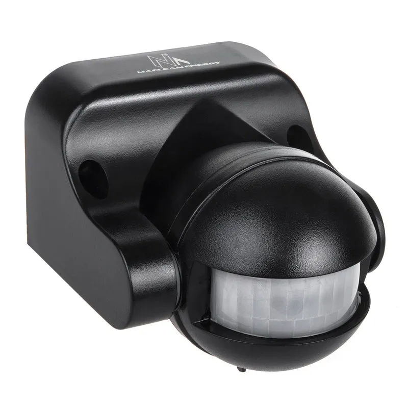Maclean MCE358 B Rilevatore di movimento PIR , infrarosso, IP44, nero, portata 12 m, carico massimo 800/1200 W, da esterni