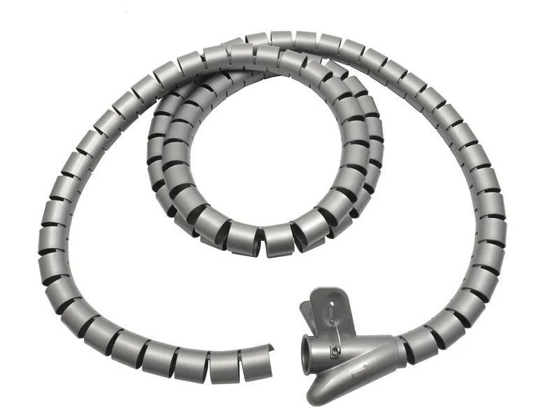 Copricavo Spirale Maclean MCTV-676S per Fili Flessibile Argento 2 m Colori Nero/Argento