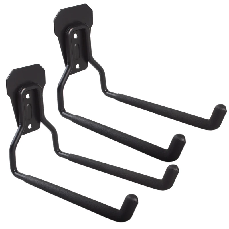 Supporto / gancio da parete Maclean, per pneumatici, attrezzi da giardino, scale, tubi flessibili, biciclette, in acciaio, carico massimo 35 kg, MC-440, 2 pezzi
