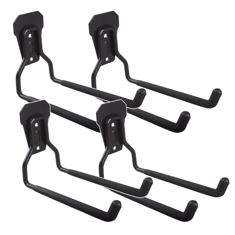Supporto / gancio da parete Maclean, per pneumatici, attrezzi da giardino, scale, tubi flessibili, biciclette, in acciaio, carico massimo 35 kg, MC-440, 4 pezzi