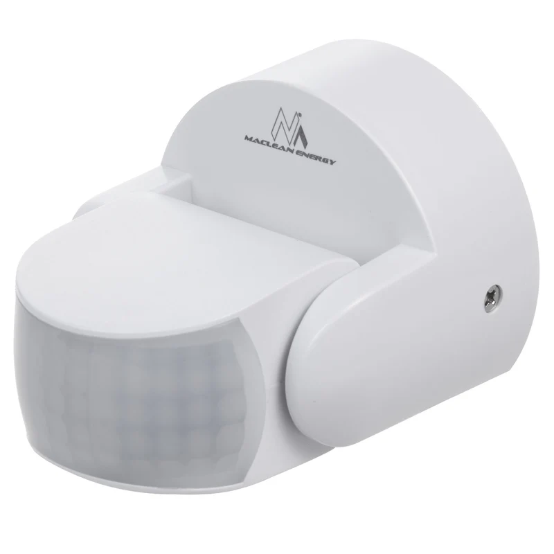 Rilevatore di movimento PIR Maclean, infrarosso, IP65, bianco, portata 12 m, carico massimo 600/1200 W, MCE468 W