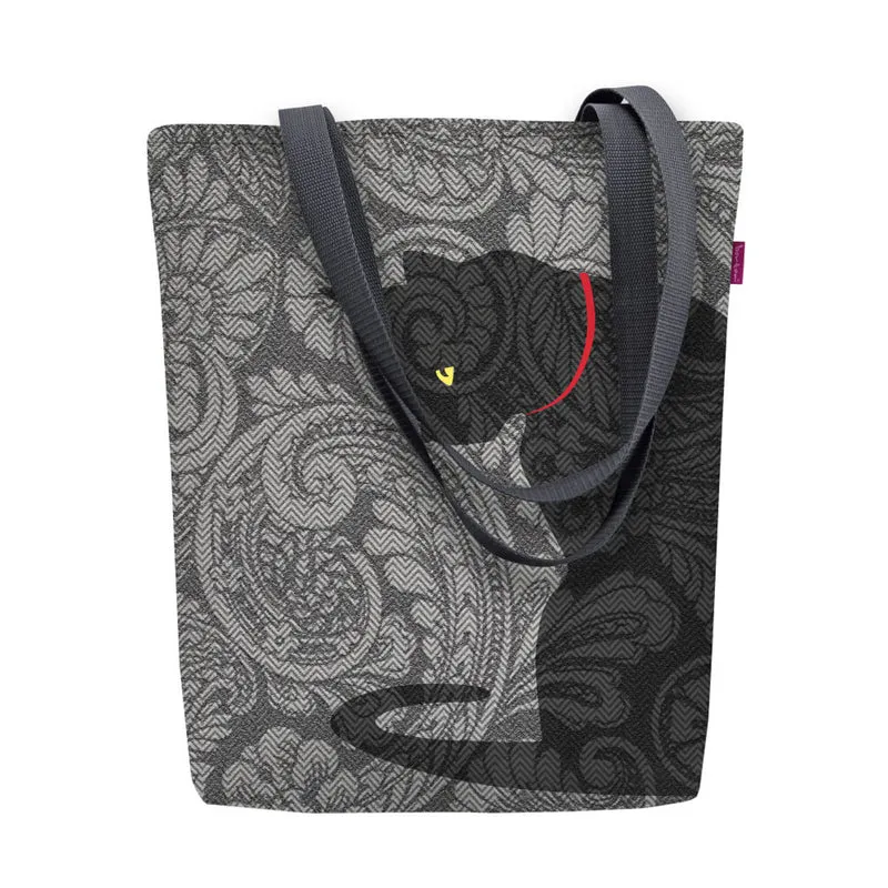 Borsa a tracolla in tela, chiusura lampo, dimensioni 36x40 cm, motivo stampato Kleks