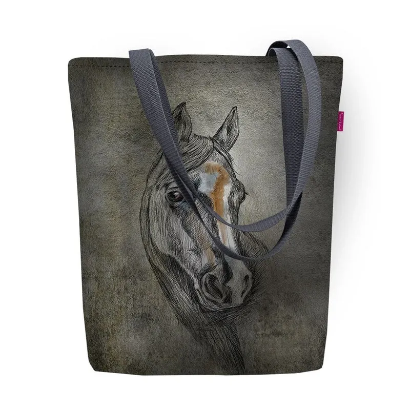 Borsa a tracolla in tela, chiusura lampo, dimensioni 36x40 cm, motivo stampato Lord