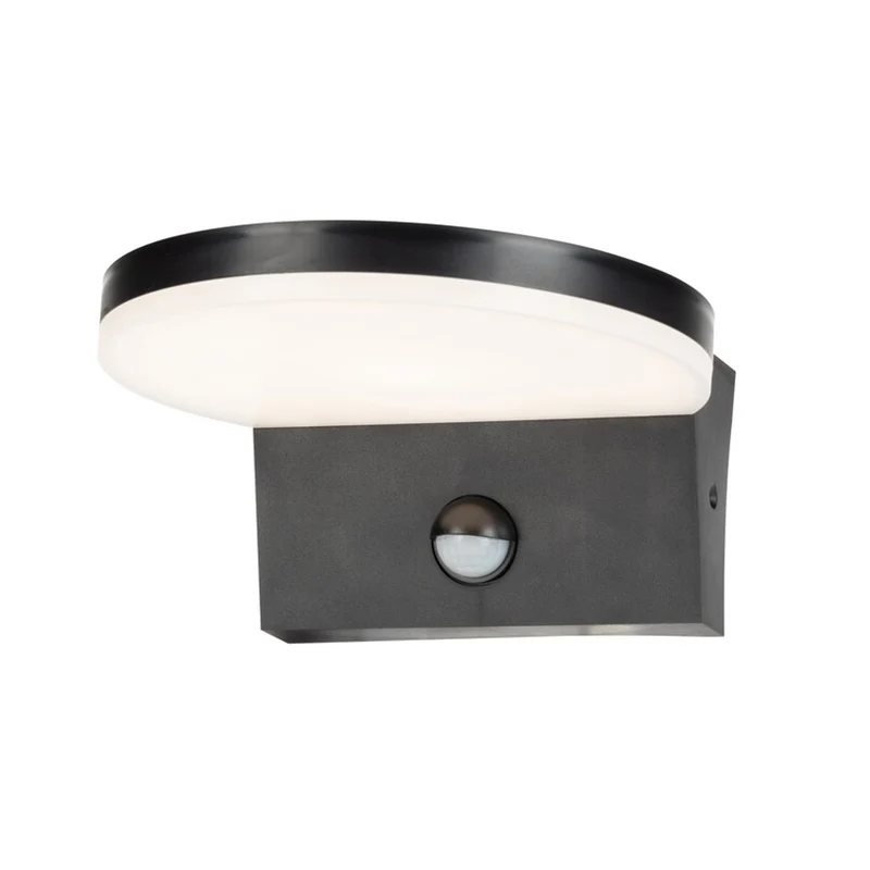 Rabalux lampada da parete per esterni, sensore di movimento, 9W, nero, Batida