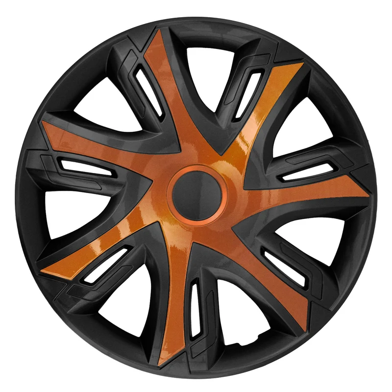 NRM N-Power Copricerchi per cerchi in acciaio Set di 4 copricerchi bicolore per auto Adatto alla maggior parte delle marche e dei cerchi Plastica ABS (Rame/nero, 14")