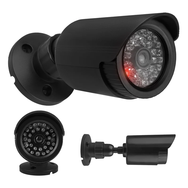 Falsa telecamera tubolare, LED IR, nera, alimentazione 2xAA (non incluse), ABS, IR1800 B
