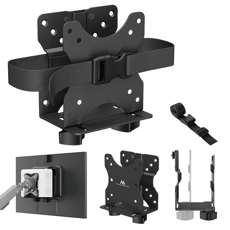 Supporto per computer Maclean mini, gamma 17-70 mm, compatibile VESA, carico massimo 5 kg, nero, MC-115 B