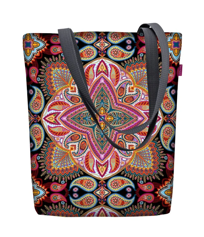 Sunny borsa a tracolla con cerniera signore shopper 36x40 cm (si adatta A4) tote borsa borsa tessuto borsa con motivo polka