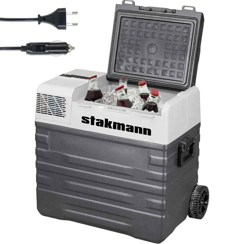 Frigorifero per Auto Barca Camper 62L con Compressore AC/DC 12V e 220V Portatile con Maniglia Grigio