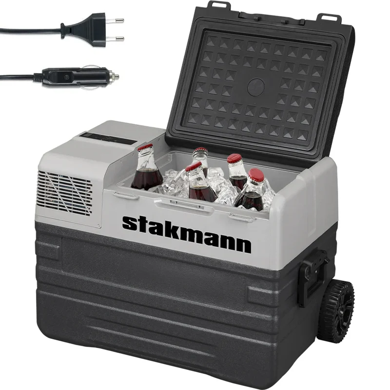 Frigorifero per Auto Barca Camper 42L con Compressore AC/DC 12V e 220V Portatile con Maniglia Grigio