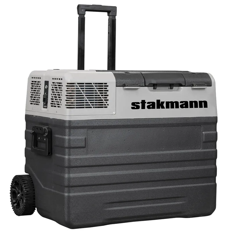 Frigorifero per Auto Barca Camper 52L con Compressore AC/DC 12V e 220V Portatile con Maniglia Grigio