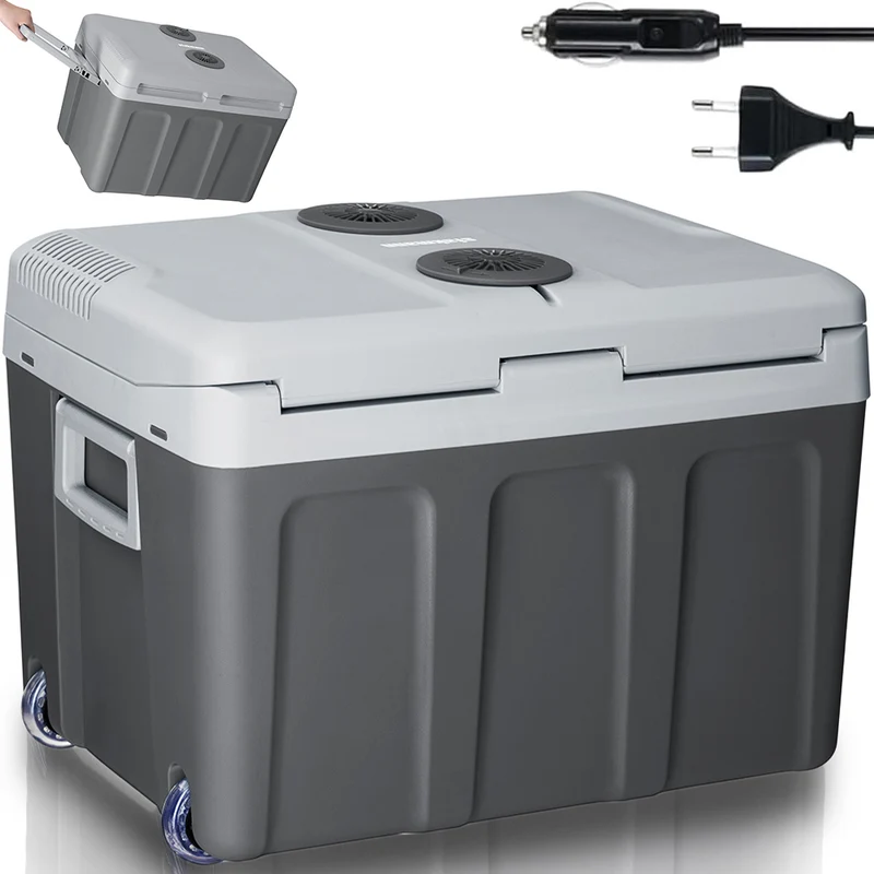 Frigorifero Elettrico 40L Portatile con Ruote Caldo-Freddo Spina 230V e 12V Grigio