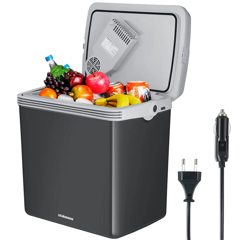Frigorifero Elettrico Portatile 32 L a Pozzetto Caldo e Freddo Grigio Spina 230V e 12V Grigio