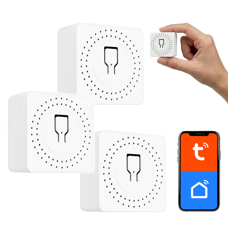 Relè WiFi da incasso GreenBlue, Android/iOS/Alexa/Google Home, 100-240 V CA, 50/60 Hz, max. 16 A, per LED da 150 W, GB739, 3 pezzi