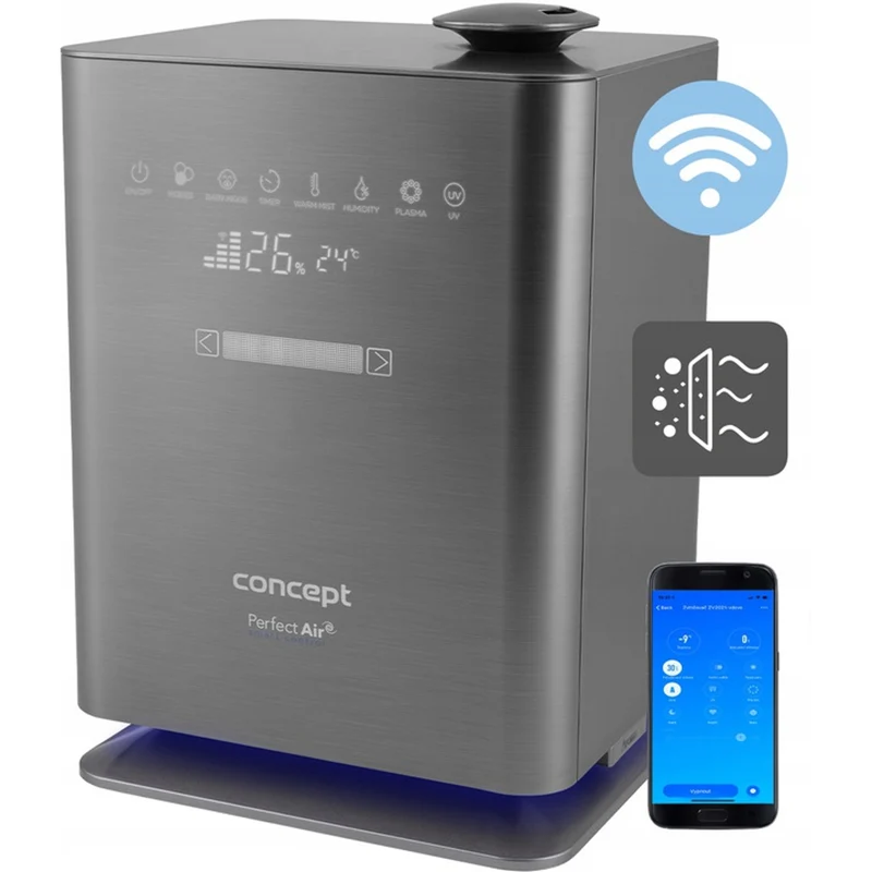 Concept ZV2021 Umidificatore Perfect Air Wifi Remote Aromatherapy Timer UV UVC LED Display
