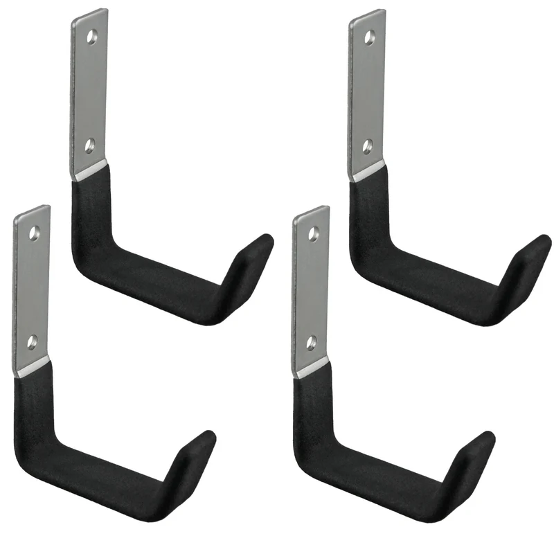 Supporto da parete Maclean, per pneumatici, ruote, scale, biciclette, in acciaio, carico massimo 15 kg, MC-435, 4 pezzi