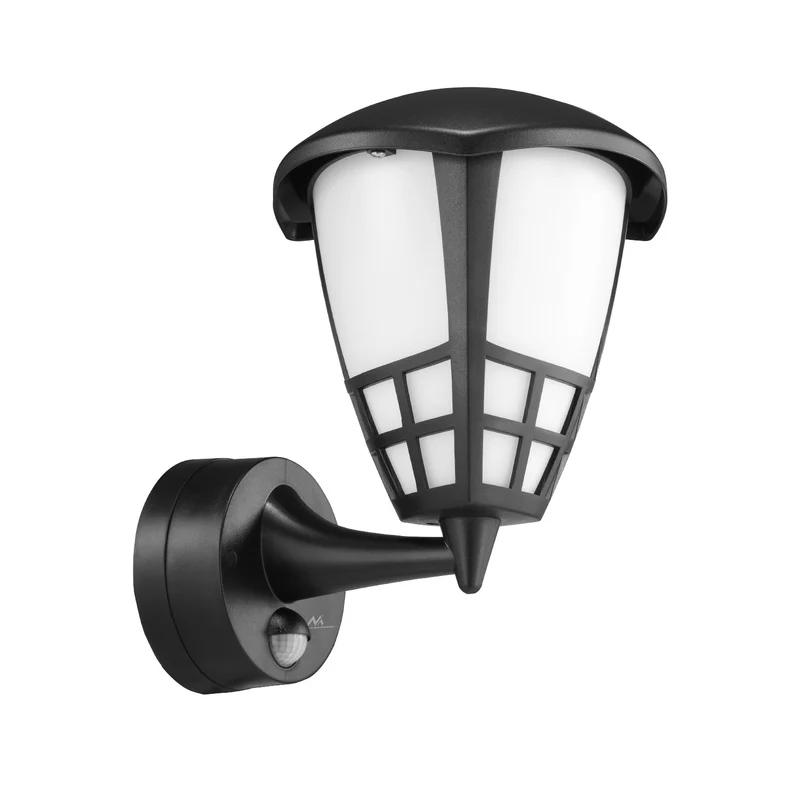 Lampada a parete 1xE27 con sensore Maclean, sensore a infrarossi, carico massimo 60W, IP65, nero, MCE518 B + lampadina a filamento LED E27, 8W 230V Maclean Energy MCE268 WW bianco caldo 3000K 1055lm retro edison decorativo