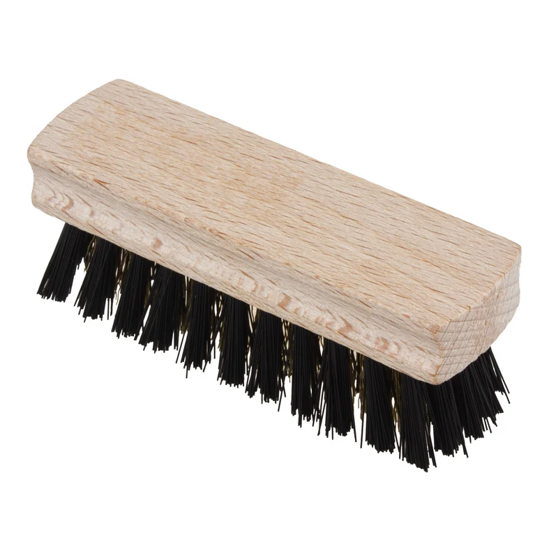 Spazzola per pulizia pelle scamosciata, legno di faggio, segnata con filo di ottone, 047/26