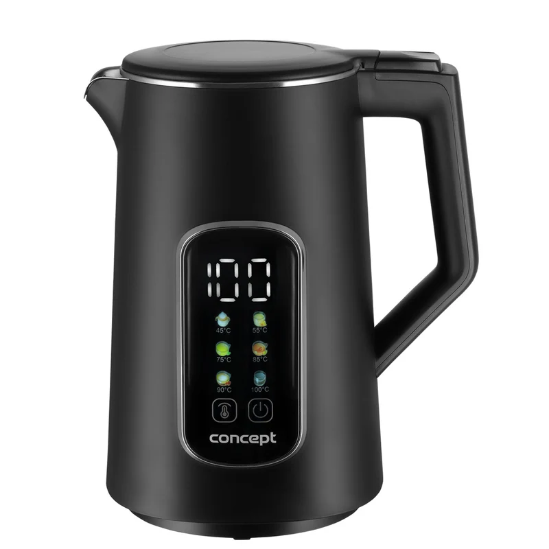 Bollitore elettrico Concept, 1,7L, controllo della temperatura, display LED, superficie Cool touch, indicatore del livello dell'acqua, RK3385