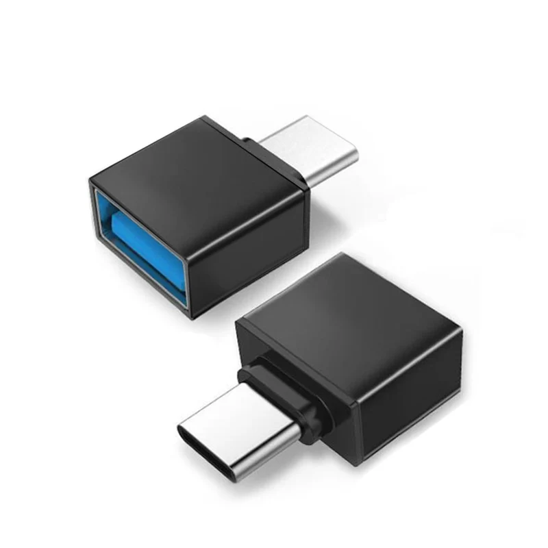 Adattatore da USB A a USB Type-C con funzione OTG per smartphone e tablet Supporta sincronizzazione, trasferimento dati, Plug & Play Nero