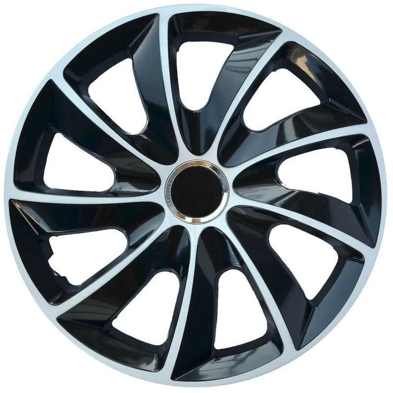 NRM STIG Copricerchi per cerchi in acciaio Set di 4 copricerchi bicolore per auto Adatto alla maggior parte delle marche e dei cerchi Plastica ABS da 13" Set di 4 pezzi