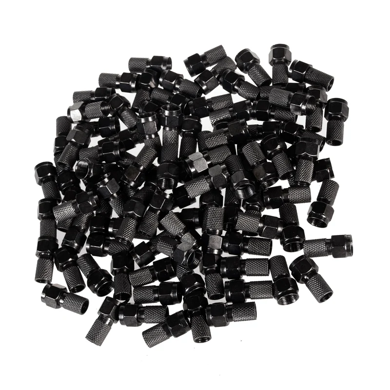 Connettore F satellitare Maclean, sistema TV, RG5.9, RG6, 6,8 mm, nichel con guarnizione, professionale, nero, MCTV-903 100 pz.