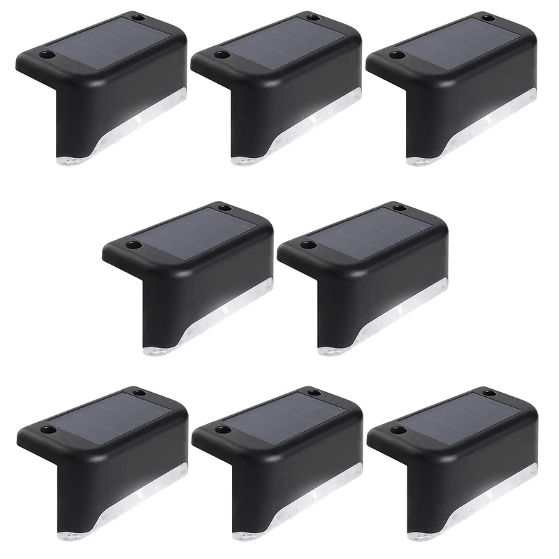 8x Maclean lampada per scale a LED ad energia solare IP44, 4000K, Ni-MH 100 mAh, 80x45x45mm, sensore crepuscolare MCE319
