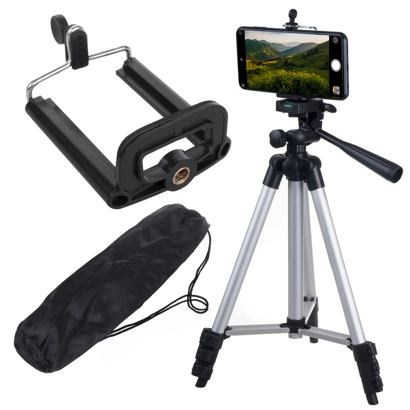 Maclean MC-164 Treppiede universale 1/4" , per fotocamere, videocamere, smartphone, luci anulari max. 1050 mm, max. 2 kg, MC-164
