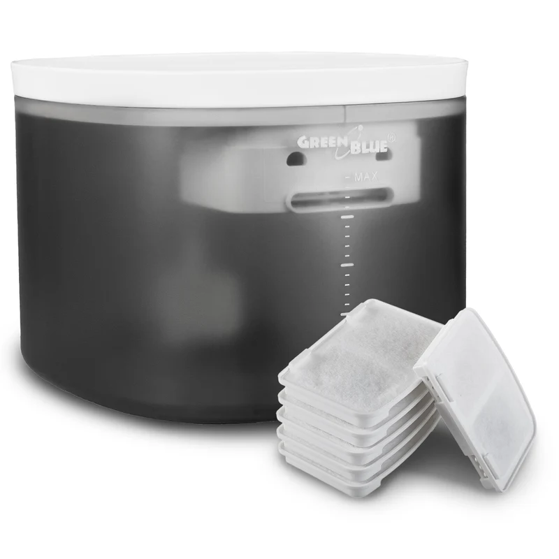 GreenBlue distributore automatico di acqua / abbeveratoio per animali domestici, 3L, USB 5V1A, GB392 + 6 filtri di ricambio GB394