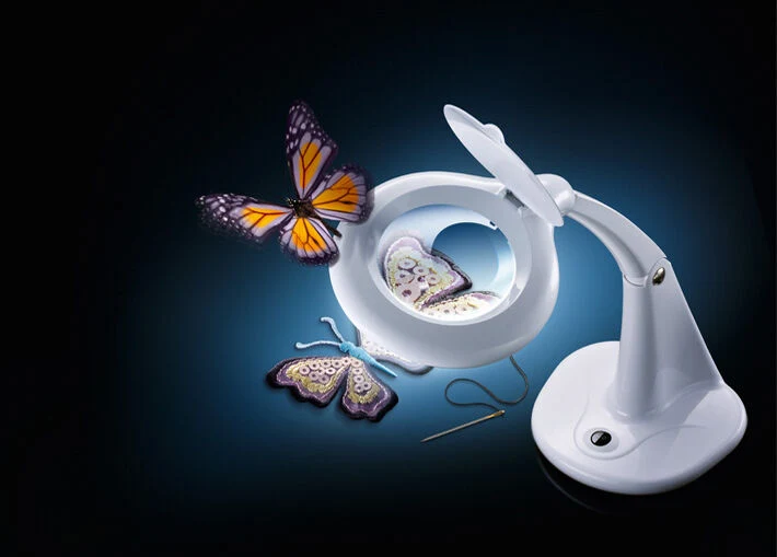 LAMPADA DA TAVOLO LENTE DI INGRANDIMENTO con base 12W PROFESSIONALE 610714