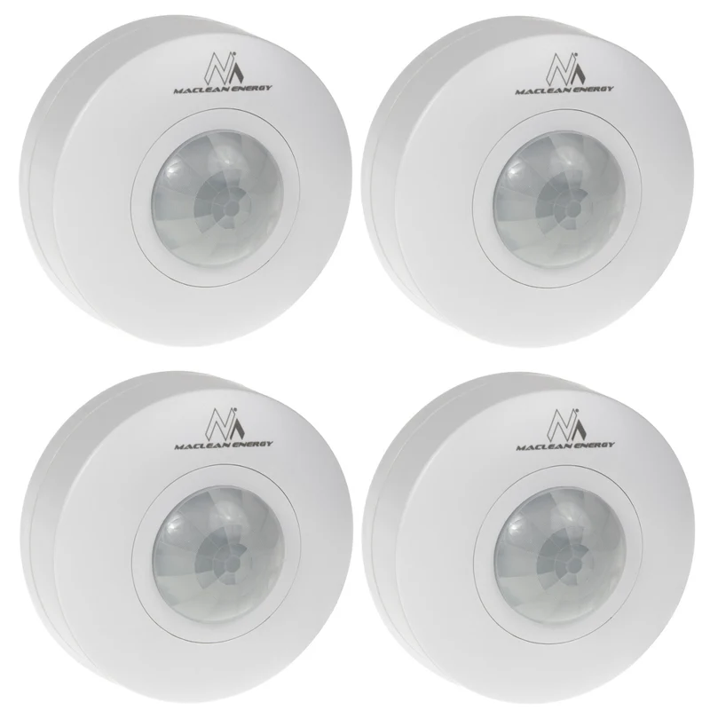 Rilevatore di movimento Maclean PIR, portata 6m, soffitto, carico massimo 1200W, IP20, MCE314 W 4 pezzi