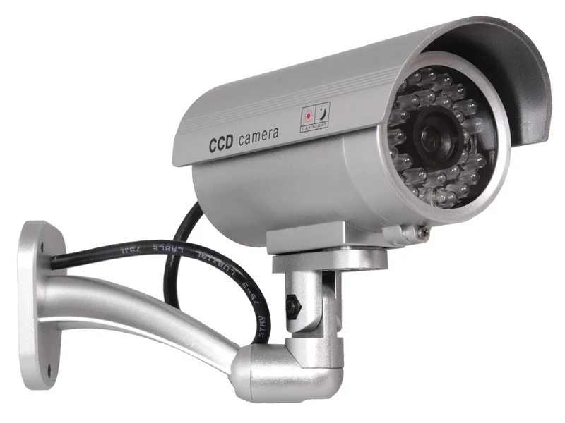 Videocamera Fittizia IR9000 S con IR e LED colore argento