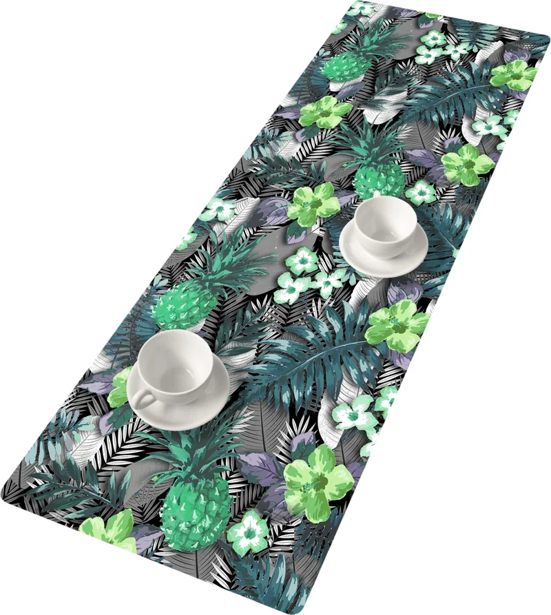 Tovaglia da tavolo Nastro da tavolo in feltro con decorazione Easy Care 95 x 33 cm Lambada Green