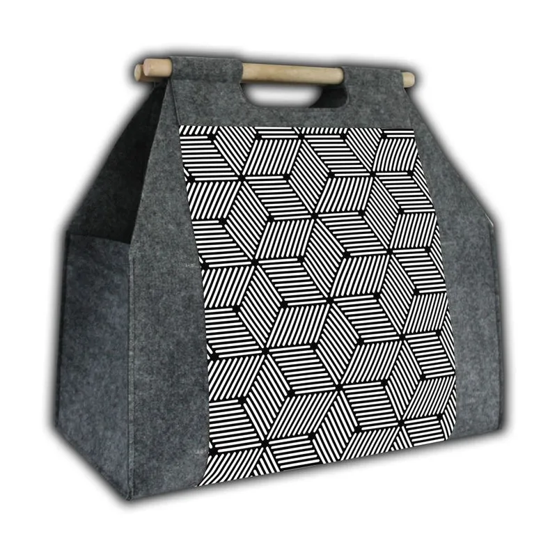 Borsa per legna da ardere Borsa da trasporto rettangolare con maniglia pratica e spaziosa Cube