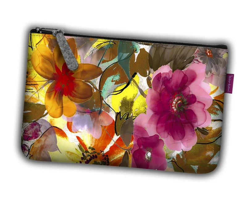 Borsa da toilette in feltro con cerniera Borsetta per Make-Up Pocket Garden
