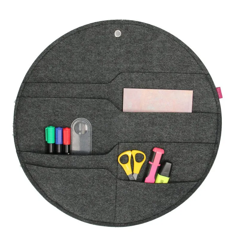 Organizzatore da parete in feltro Bertoni Circle XL diametro 45 cm - antracite, 4 tasche