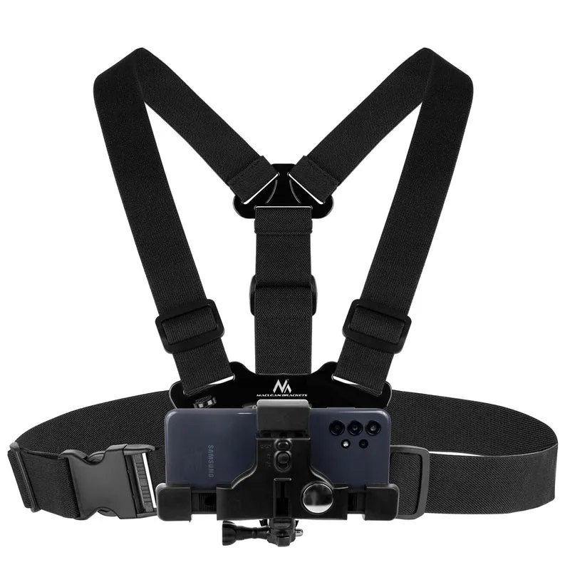 Maclean MC-445 Imbracatura sportiva per telefono, universale, per telefono, fotocamera, Compatibile con GoPro e altre fotocamere,