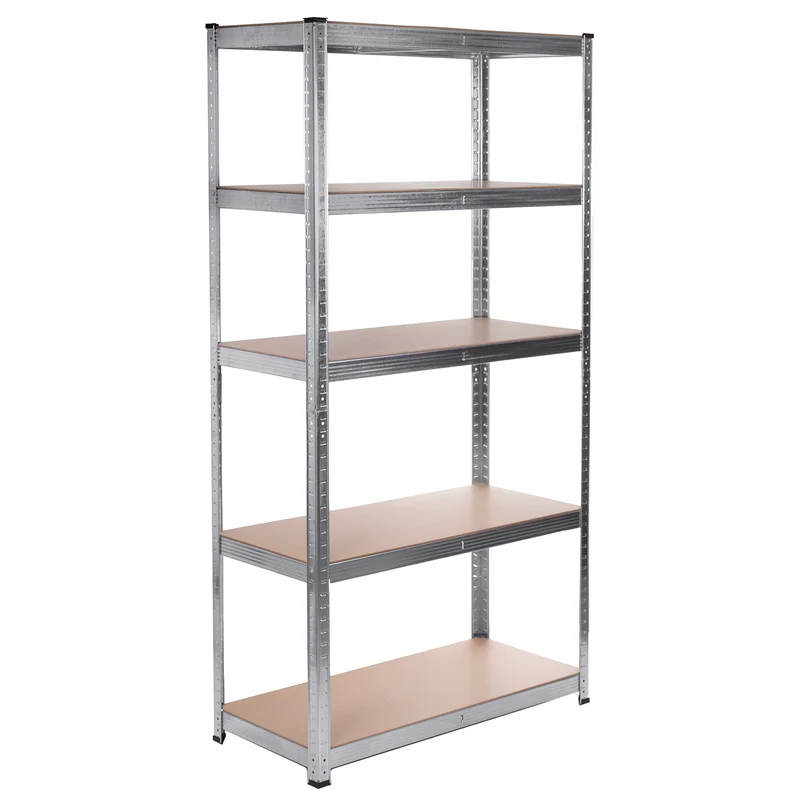 Scaffale portaoggetti in metallo 175kg x5 180x90x40cm Green Bluie, zincato, pieghevole, MDF, GB378