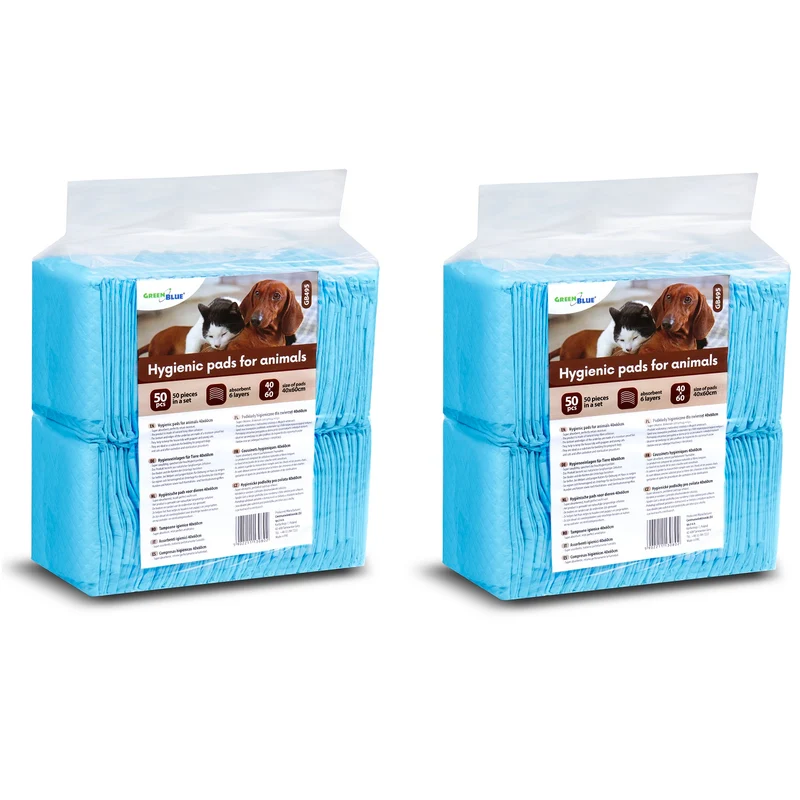 GB495 Tappetini igienici per cani/gatti Assorbenti igienici per imparare a fare pipì Tappetini da addestramento monouso a 6 strati 100 pz.